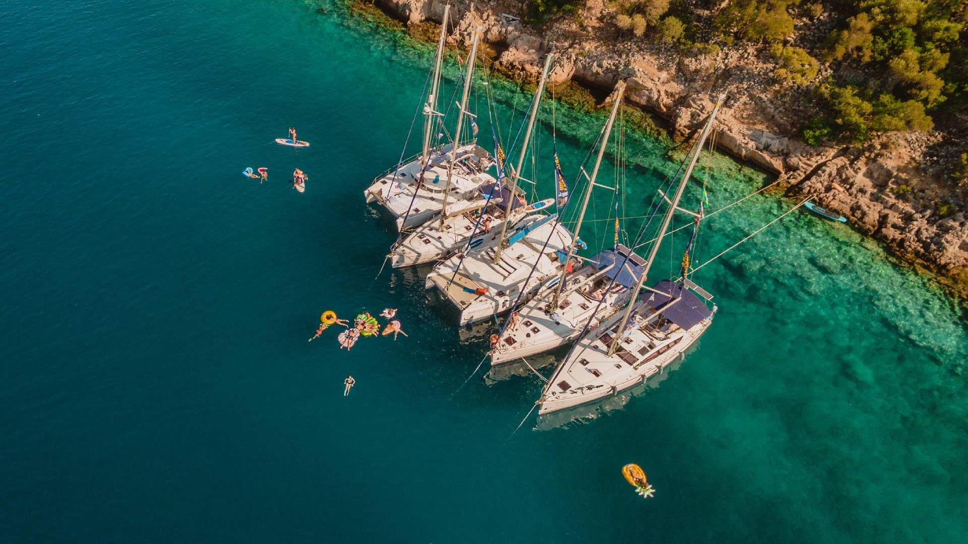 MedSailors yachts anchored in a beautiful bay